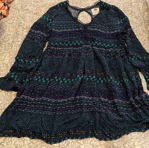 Women's Size Small Wild Blue Long Sleeved Dress